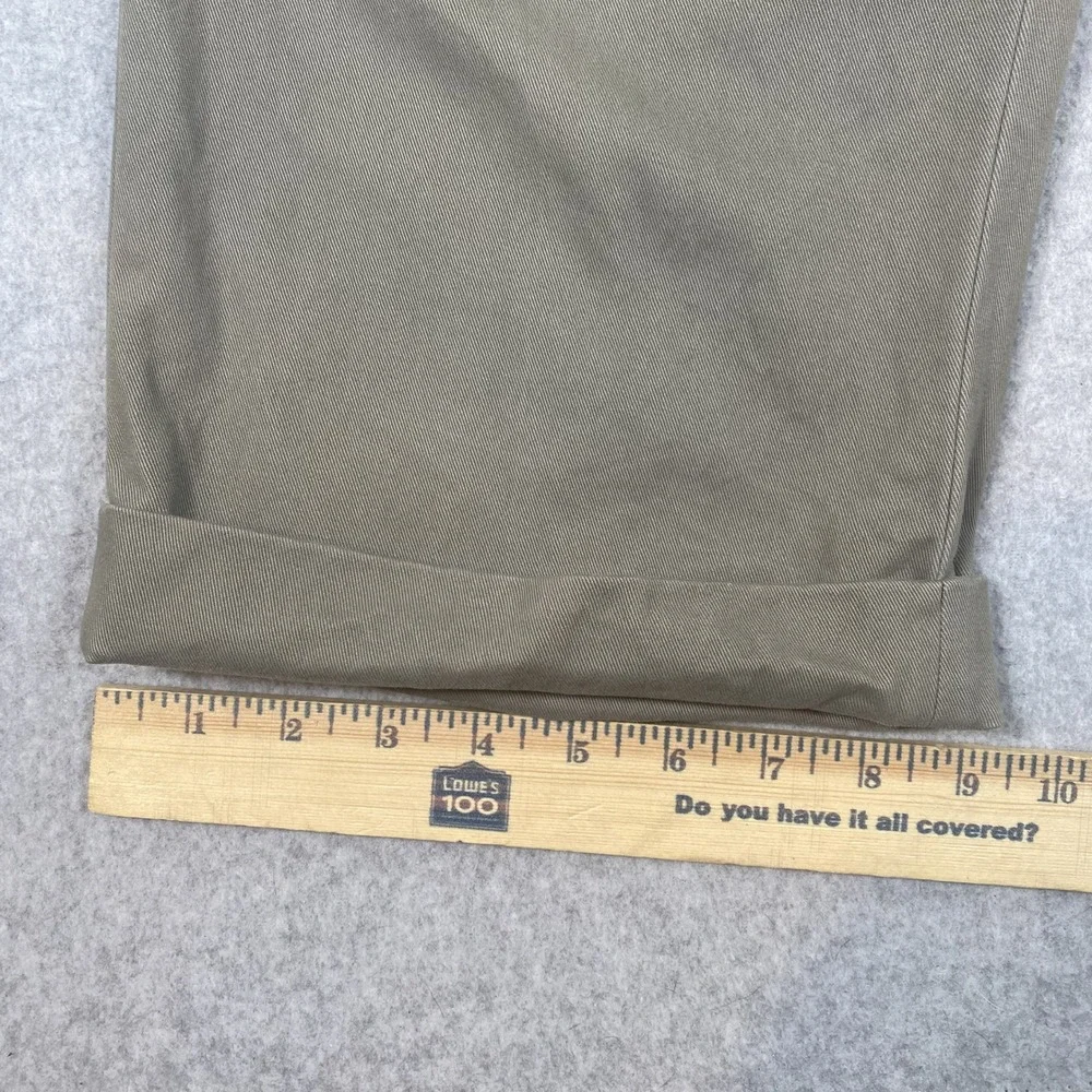 Lauren Ralph Lauren Dress Pants Mens 38x32 Olive Taupe Pleated Cuffed Cotton